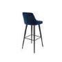 Set of 2 Navy Blue Velvet Bar Stools with Backs - Macie