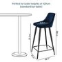 Set of 2 Navy Blue Velvet Bar Stools with Backs - Macie