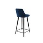 Set of 2 Navy Blue Velvet Bar Stools with Backs - Macie