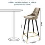 Set of 3 Beige Velvet Bar Stools with Backs - Maddy