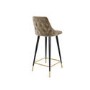 Set of 3 Beige Velvet Bar Stools with Backs - Maddy