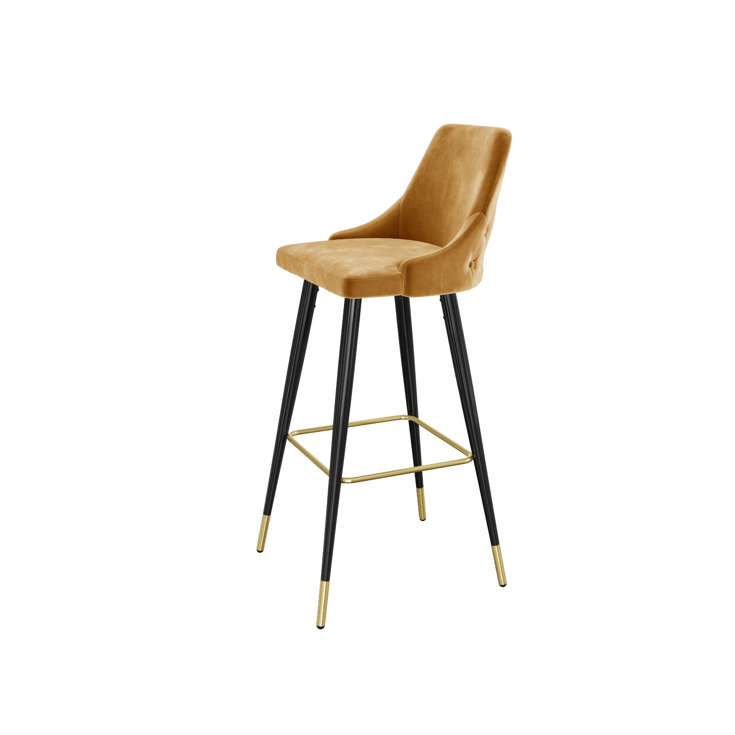 Mustard Velvet Kitchen Island Stools Set of 3 Maddy BuyItDirect.ie