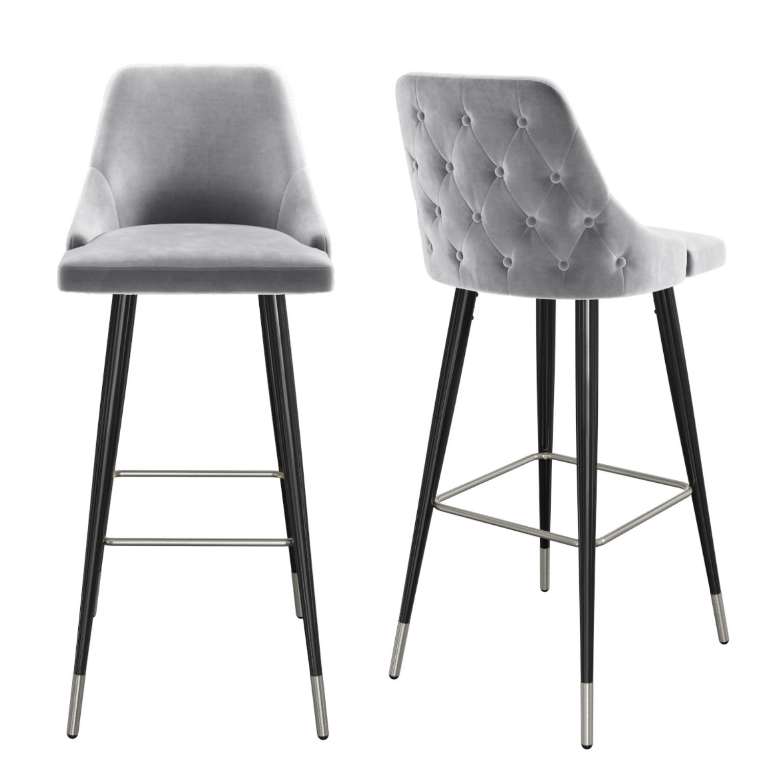 Grey velvet barstool Clearance