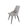 Set of 4 Light Grey Fabric Dining Chairs - Maddy