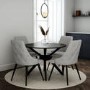 Set of 4 Light Grey Fabric Dining Chairs - Maddy