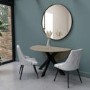 Set of 4 Light Grey Fabric Dining Chairs - Maddy