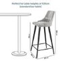 Set of 2 Grey Fabric Bar Stools with Backs - Maddy