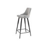 Set of 2 Grey Fabric Bar Stools with Backs - Maddy