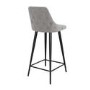 Set of 2 Grey Fabric Bar Stools with Backs - Maddy