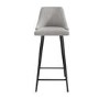 Set of 2 Grey Fabric Bar Stools with Backs - Maddy