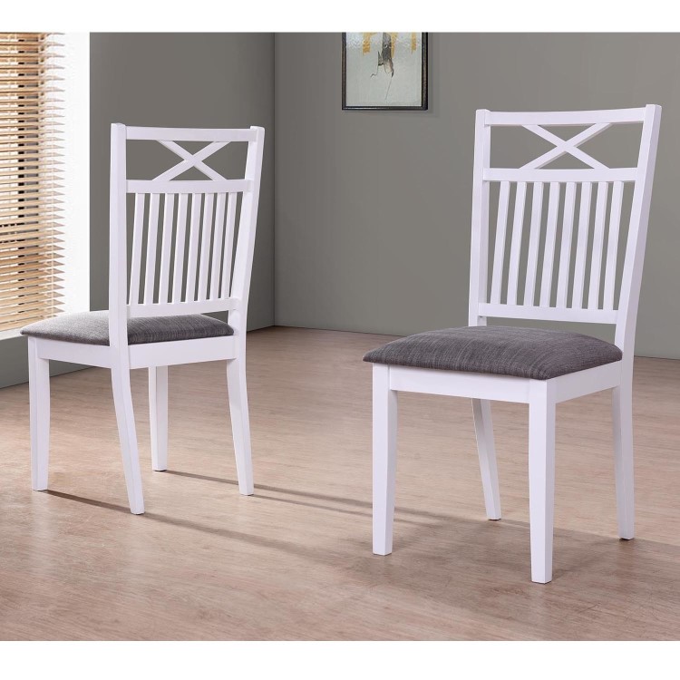 Melbourne Island Two Tone Dining Set With 4 Chairs in White/Dark Wood