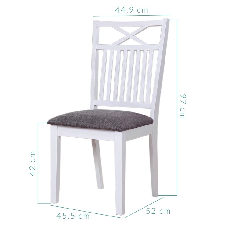 Melbourne Island Two Tone Dining Set With 4 Chairs in White/Dark Wood