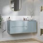 1200mm Blue Fluted Wall Hung Countertop Vanity Unit - Melbourne