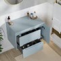 800mm Blue Fluted Wall Hung Countertop Vanity Unit - Melbourne