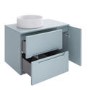800mm Blue Fluted Wall Hung Countertop Vanity Unit with Basin - Melbourne