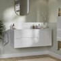 1200mm White Fluted Wall Hung Countertop Vanity Unit - Melbourne