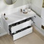 1200mm White Fluted Wall Hung Countertop Vanity Unit - Melbourne
