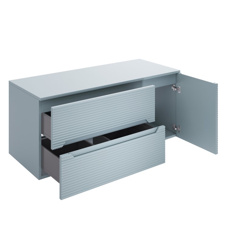 1200mm Blue Fluted Wall Hung Countertop Vanity Unit - Melbourne