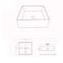 ONLY OPENED - White Rectangular Countertop Basin 450mm - Corey