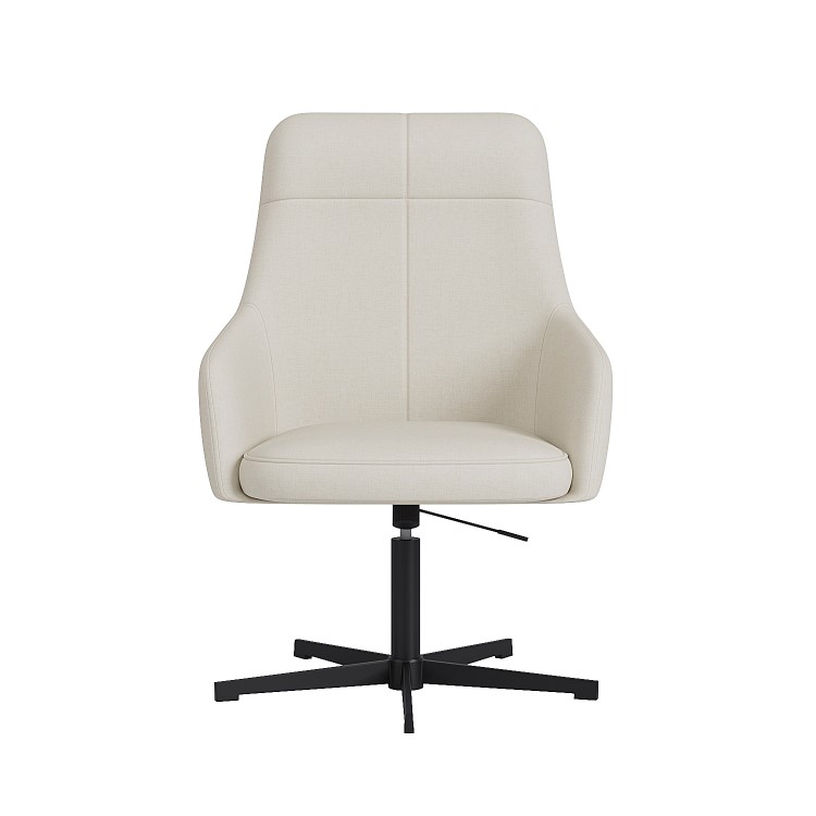 Cream Fabric Recliner Swivel Office Chair with Footrest  - Mila