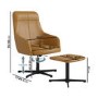 Tan Faux Leather Office Chair with Footrest - Mila