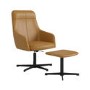 Tan Faux Leather Office Chair with Footrest - Mila