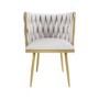 Warm Grey Linen Dressing Table Chair with Gold Legs - Malika