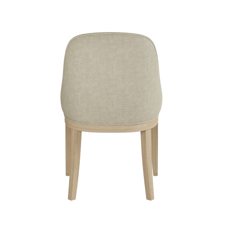 Farmhouse Extending Dining Table Set with 6 Beige Fabric Dining Chairs - Madeline