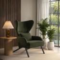 BUN/MLN005C/100848 Set of 4 Beige Upholstered Dining Chairs with Solid Wood Legs - Madeline