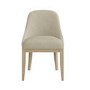 Farmhouse Extending Dining Table Set with 6 Beige Fabric Dining Chairs - Madeline