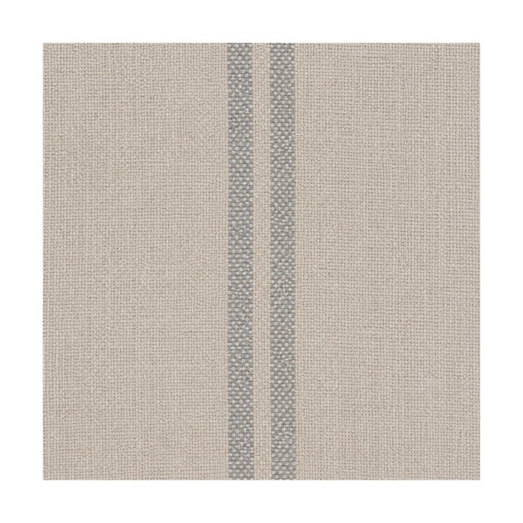Set of 2 Beige and Blue Striped Upholstered Dining Chairs with Solid Wood Legs - Madeline