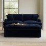 Large Navy Velvet Bed Footstool - Myles