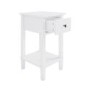 Kids White Wooden Bedside Table with Drawer and Shelf - Marlowe