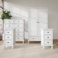 White 4 Piece Bedroom Furniture Set - Marlowe White 4 Piece Bedroom Furniture Set - Marlowe