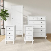 White 4 Piece Bedroom Furniture Set - Marlowe White 4 Piece Bedroom Furniture Set - Marlowe