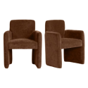 BUN/MME001/96702 Set of 2 Rust Upholstered Dining Chairs - Mae