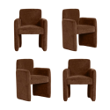 BUN/MME001/96703 Set of 4 Rust Upholstered Dining Chairs - Mae