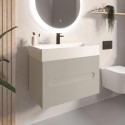 BUN/A1/MOR800VUBG/98609 ONLY OPENED - 800mm Taupe Wall Hung Vanity Unit with Basin - Morella