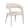 Set of 4 Beige Real Leather Dining Chairs - Josie