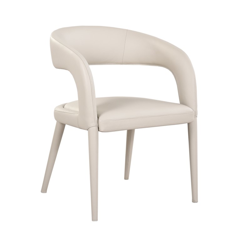 Set of 4 Beige Real Leather Dining Chairs - Josie