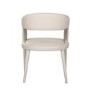 Set of 4 Beige Real Leather Dining Chairs - Josie
