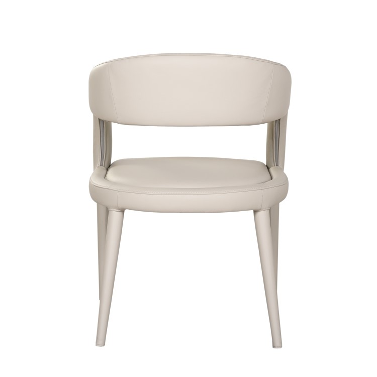Set of 4 Beige Real Leather Dining Chairs - Josie