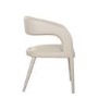 Set of 4 Beige Real Leather Dining Chairs - Josie
