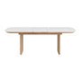 Large White Marble Ceramic and Oak Extendable Dining Table - Seats 6 - 8 - Marian