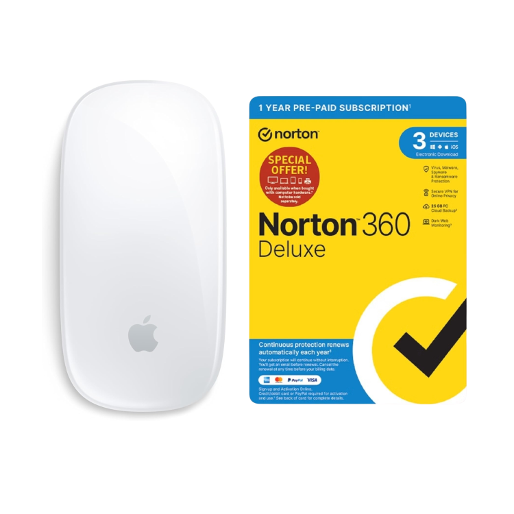 Apple Magic Wireless Mouse with Norton 360 Deluxe