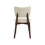 Dark Wood Folding Dining Table Set with 2 Beige Fabric Curved Back Dining Chairs - Nell