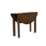 Small Walnut Drop Leaf Extendable Dining Table Set with 2 Upholstered Beige Chairs - Seats 2 - Nell
