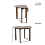 Small Walnut Drop Leaf Extendable Dining Table Set with 2 Upholstered Beige Chairs - Seats 2 - Nell