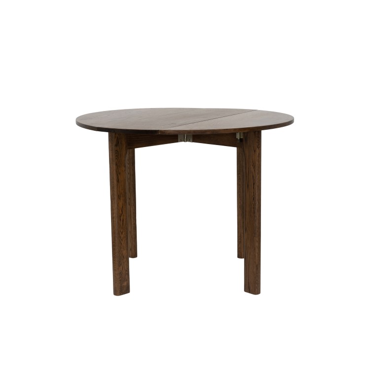 Small Walnut Drop Leaf Extendable Dining Table Set with 2 Upholstered Beige Chairs - Seats 2 - Nell