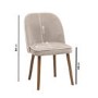 Set of 2 Beige Upholstered Dining Chairs - Claudia